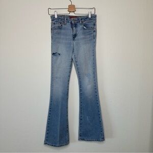 Levi’s 501 Low Rise Flare Destroyed Denim Jeans Grunge Punk Size 5 Juniors